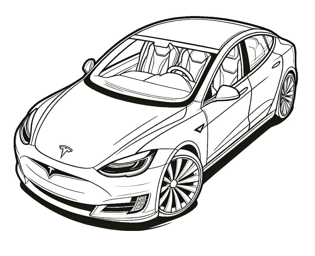 Kostenlose Tesla Druckvorlage ausmalbilder