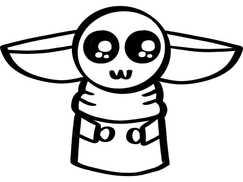 Kostenloser Baby Yoda zum Ausdrucken ausmalbilder