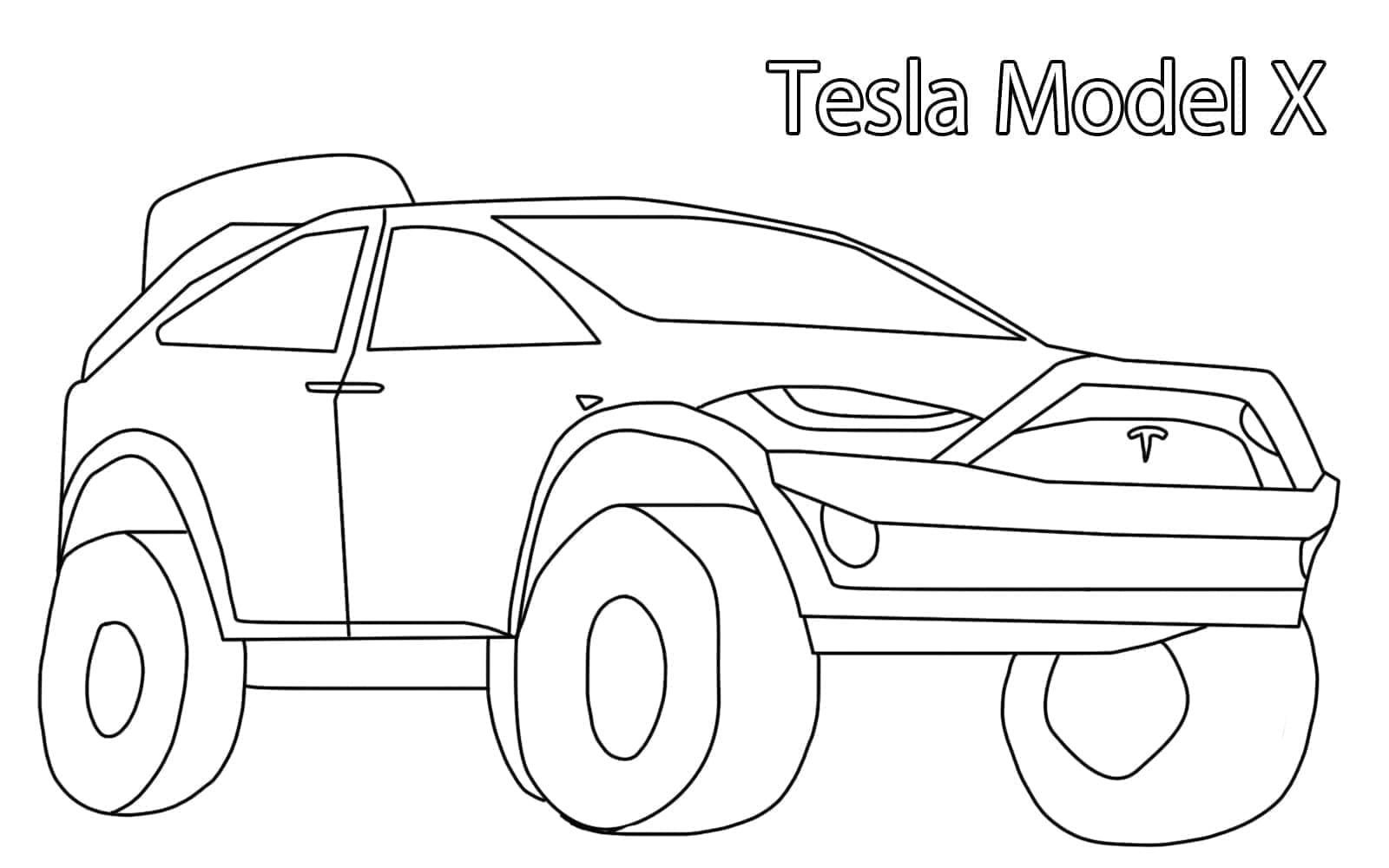Kostenloser Tesla für Kinder ausmalbilder