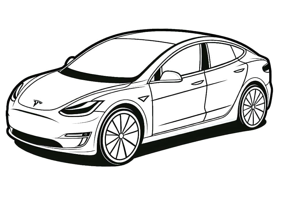 Kostenloser Tesla zum Ausdrucken ausmalbilder