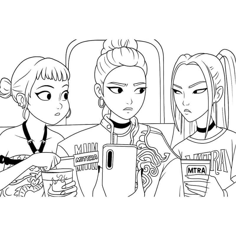 Kostenloses KPop Demon Hunters Bild ausmalbilder