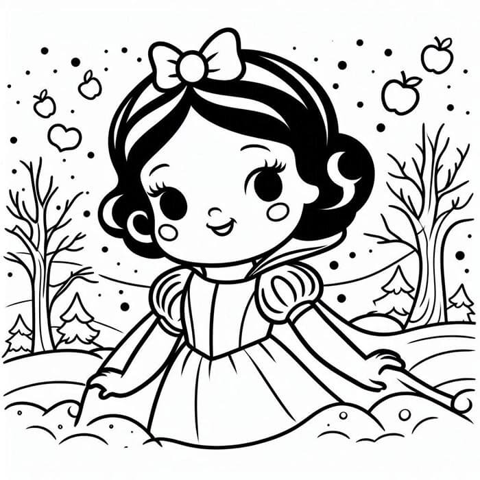 Kostenloses Schneewittchen für Kinder ausmalbilder