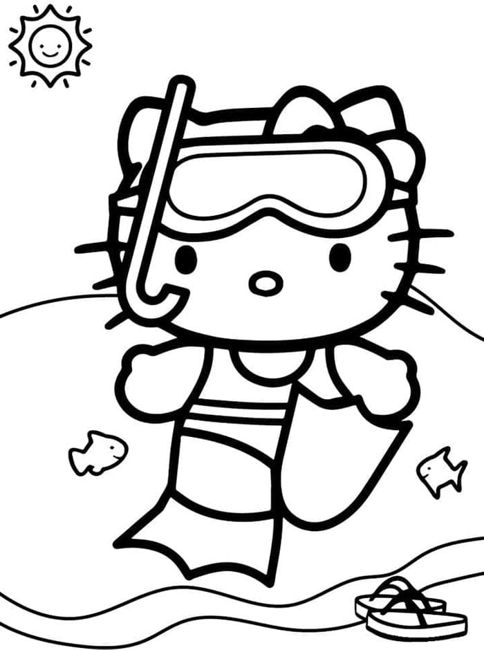 Leicht zu zeichnende Hello Kitty ausmalbilder