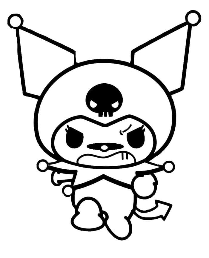 Leicht zu zeichnende Kuromi ausmalbilder