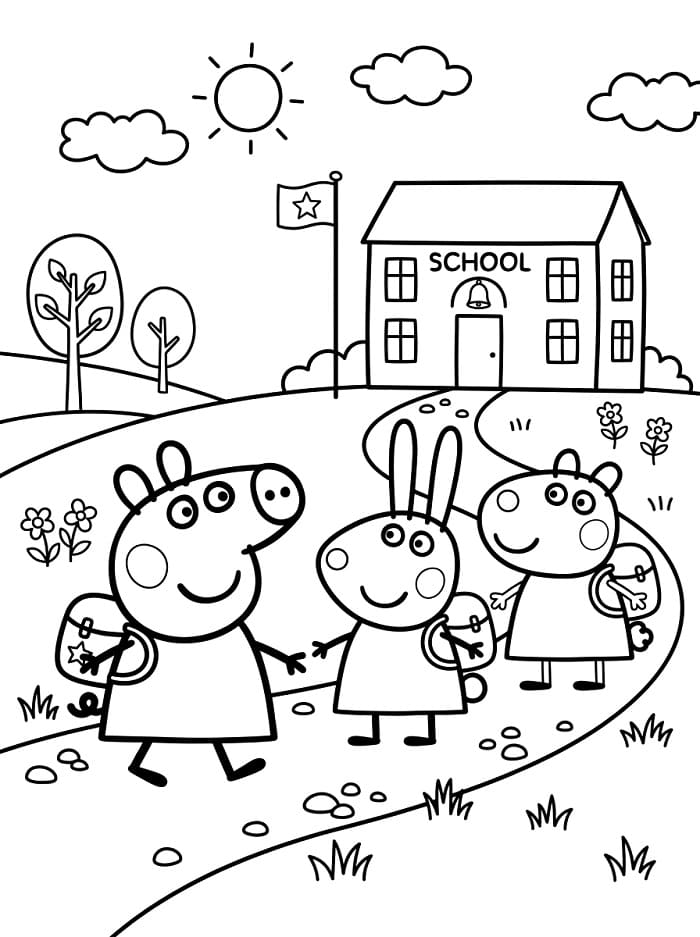 Leicht zu zeichnende Peppa Wutz ausmalbilder