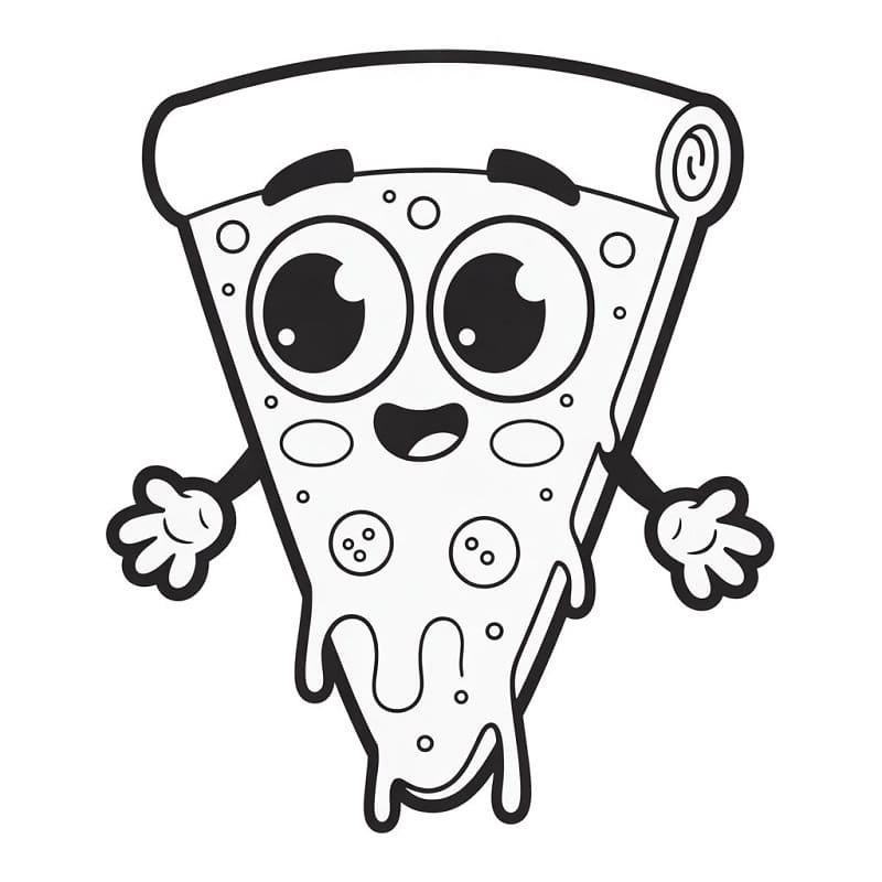 Leicht zu zeichnende Pizza ausmalbilder