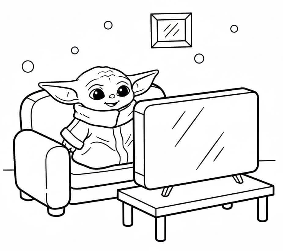 Leicht zu zeichnender Baby Yoda ausmalbilder