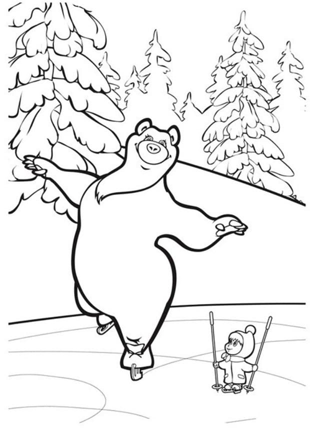 Masha und der Bär 1 ausmalbilder