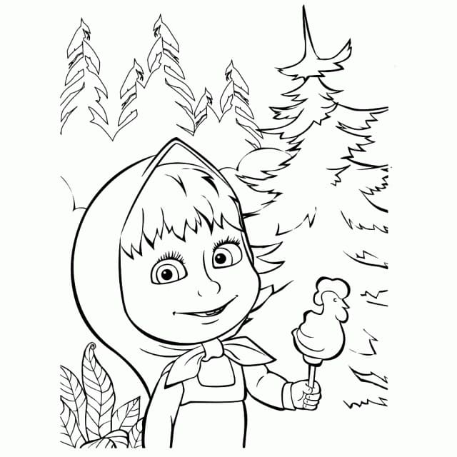 Masha und der Bär 3 ausmalbilder