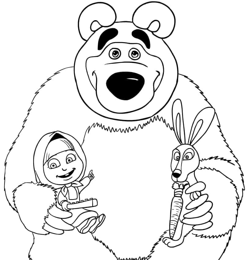 Masha und der Bär für 5-jährige Kinder ausmalbilder