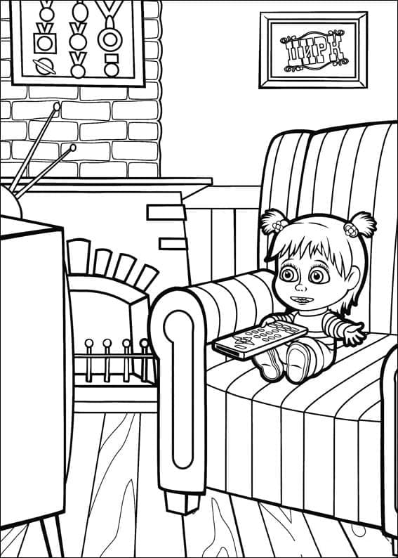 Masha und der Bär für Kinder ausmalbilder