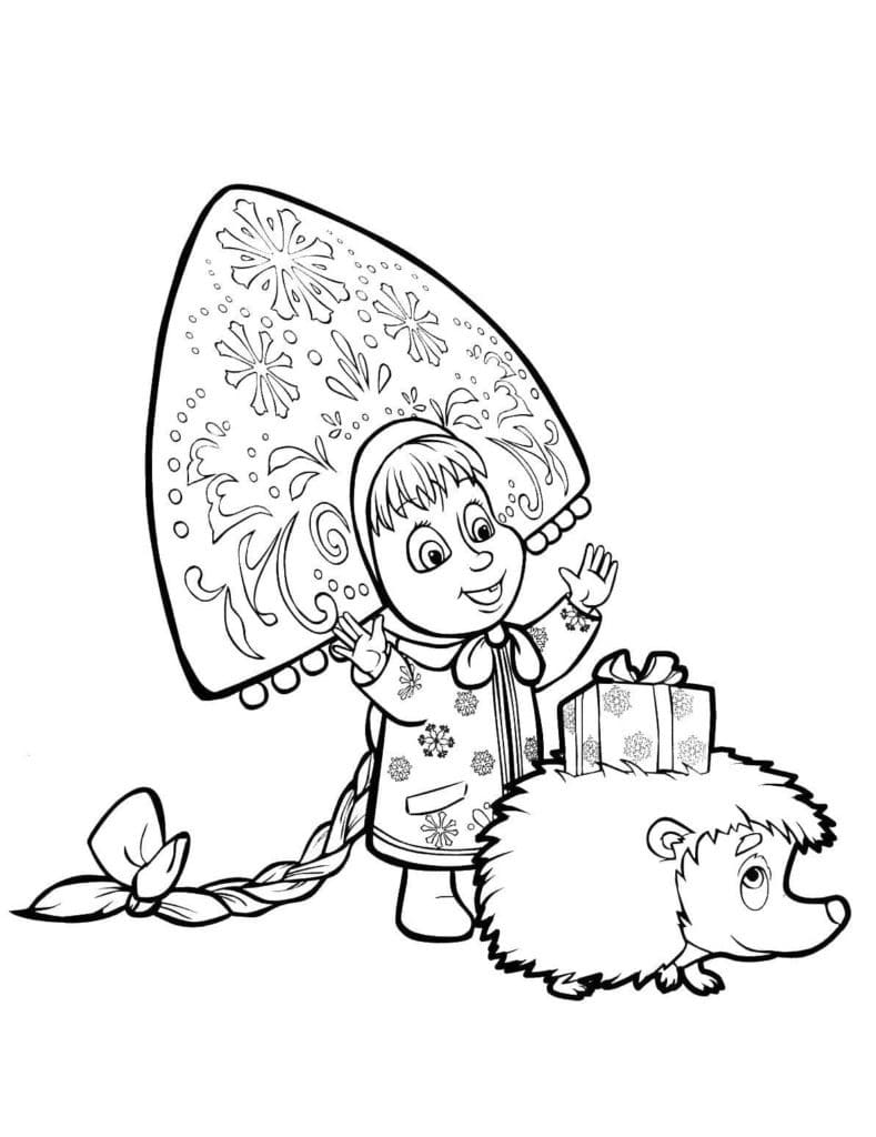Masha und der Bär kostenlos für Kinder ausmalbilder