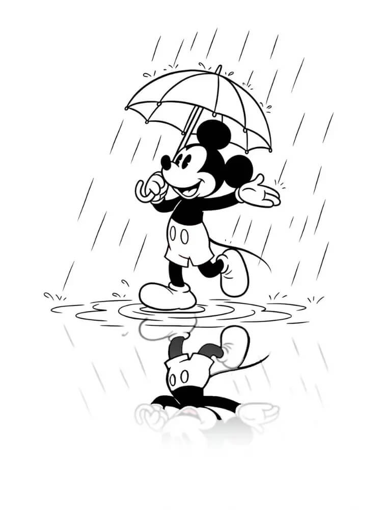 Mickey Mouse im Regen ausmalbilder