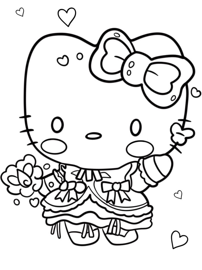 Niedliche Hello Kitty ausmalbilder