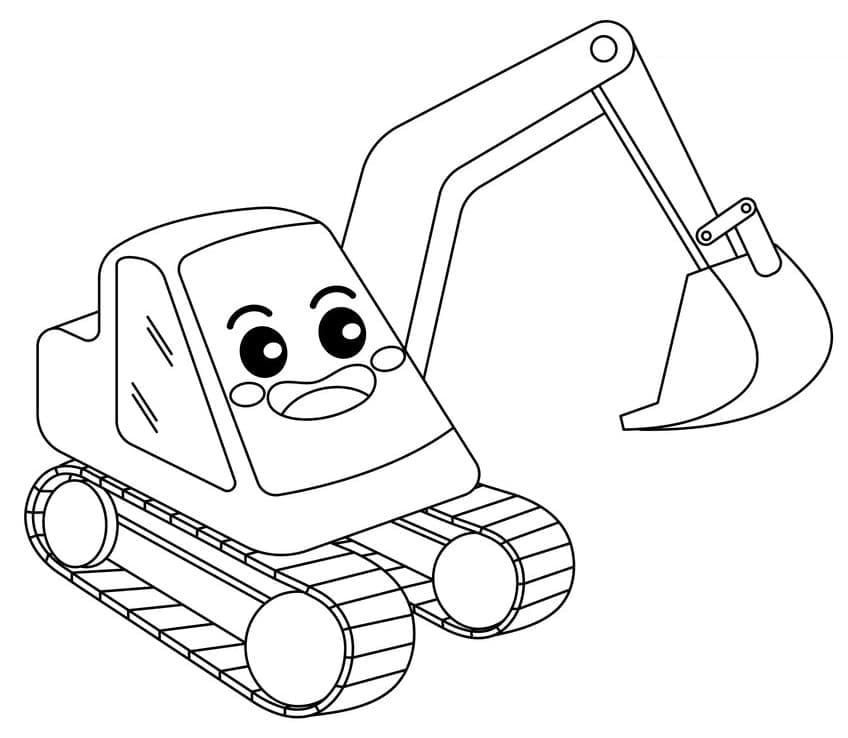 Niedlicher Bagger ausmalbilder