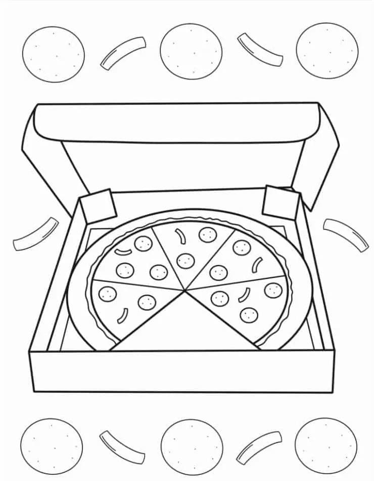 Pizza Druckvorlage für Kinder ausmalbilder