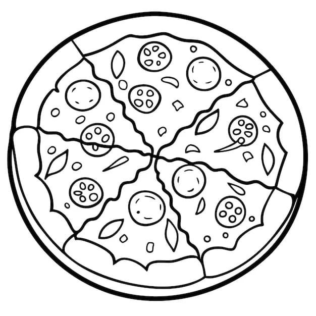 Pizza für 5-jährige Kinder ausmalbilder