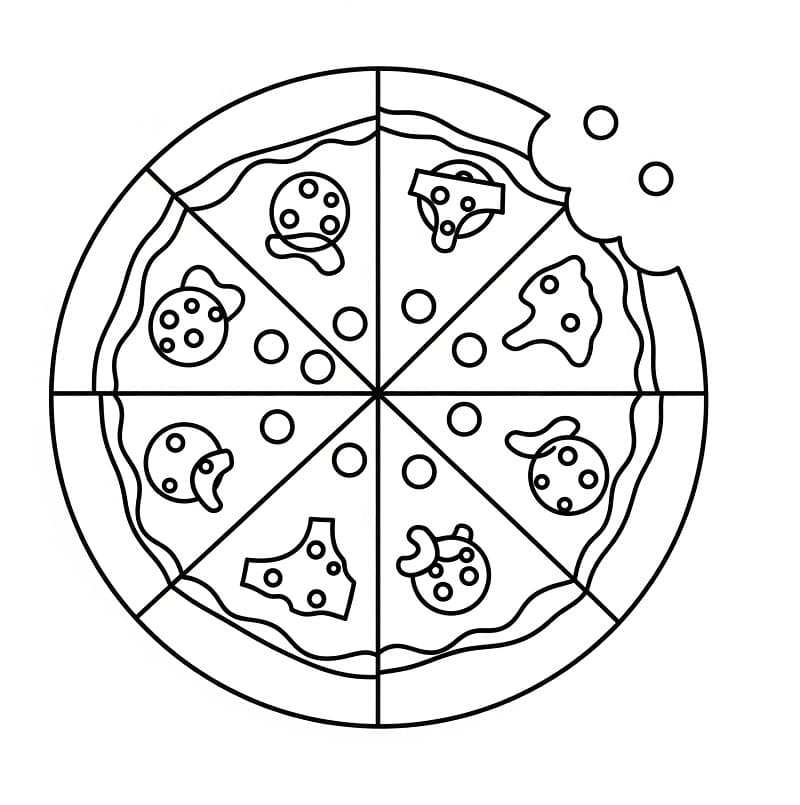 Pizza gratis Druckvorlage ausmalbilder
