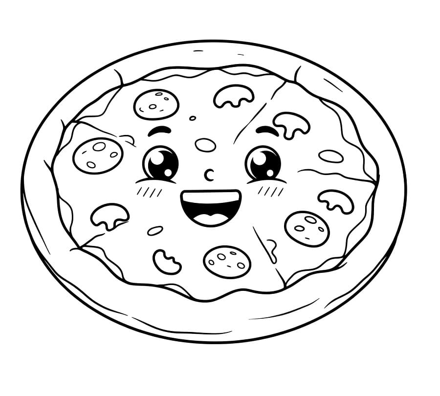 Pizza kostenlos für Kinder ausmalbilder