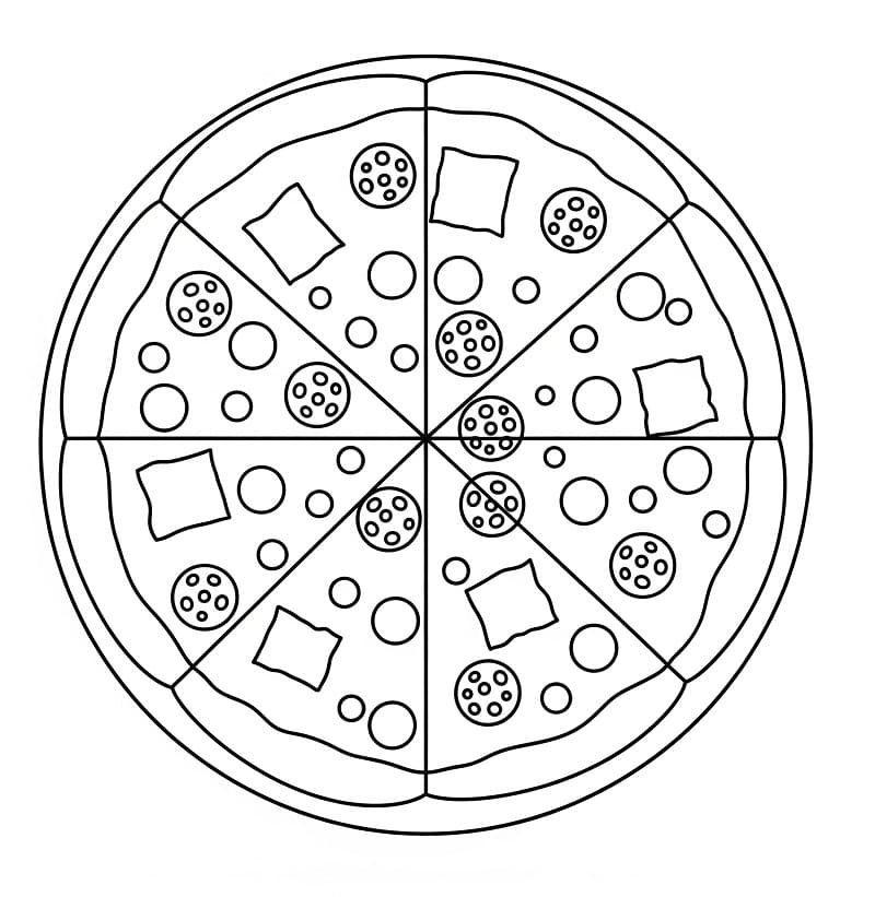 Pizza kostenlos verfügbar ausmalbilder