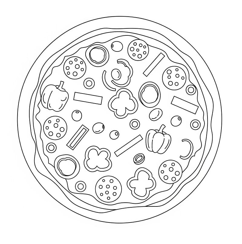 Pizza zum Drucken ausmalbilder