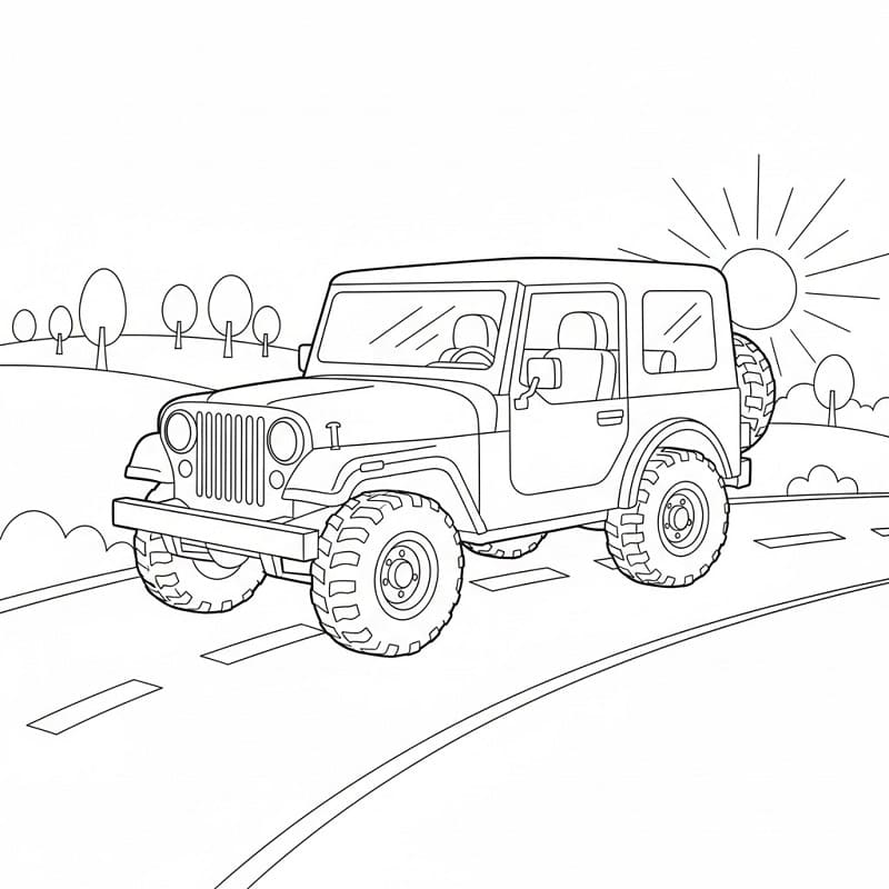 Schlichter Jeep ausmalbilder