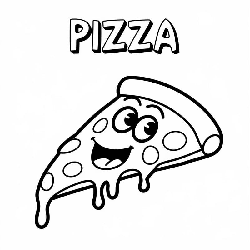 Schmackhafte Pizza ausmalbilder