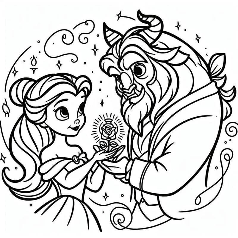 Schöne und das Biest (1) ausmalbilder