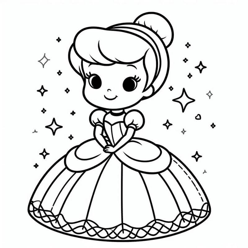 Sehr süße Cinderella ausmalbilder