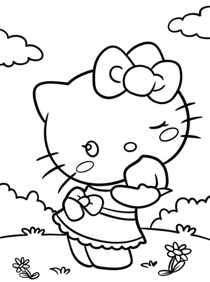 Sehr süße Hello Kitty ausmalbilder