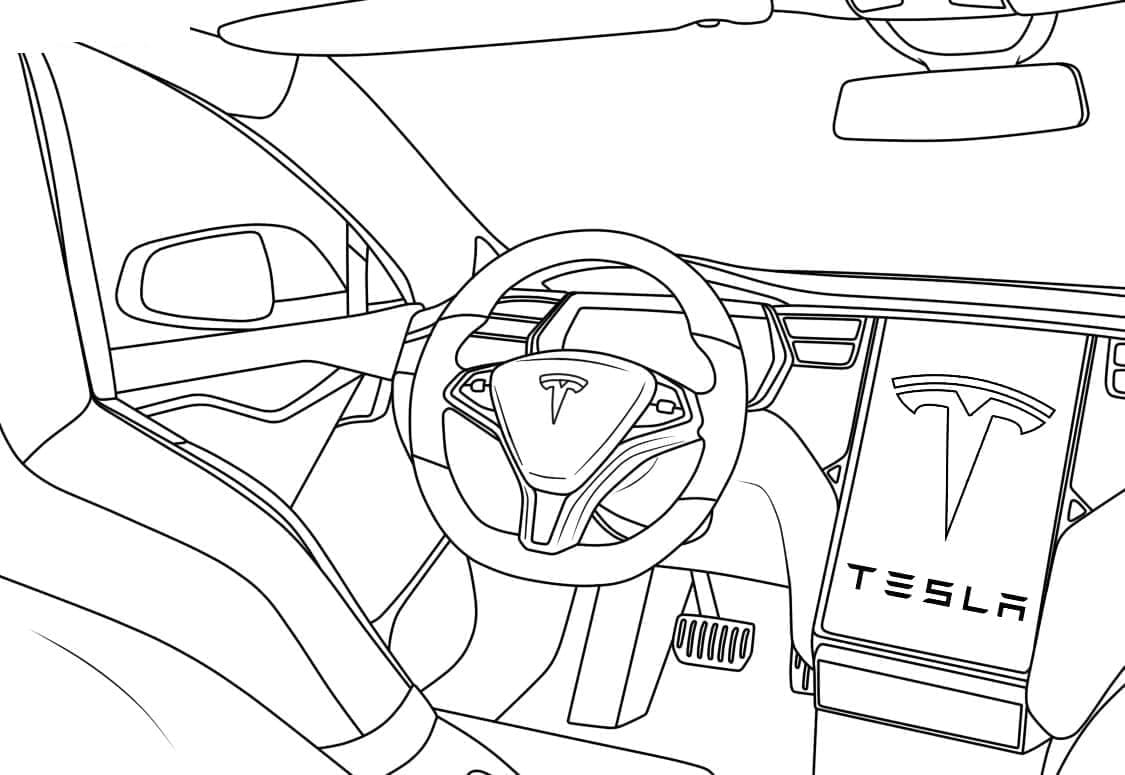 Sportwagen Tesla ausmalbilder
