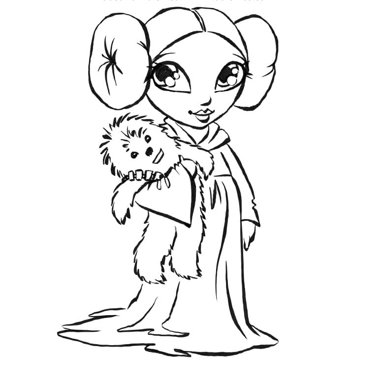 Star Wars Leia ausmalbilder