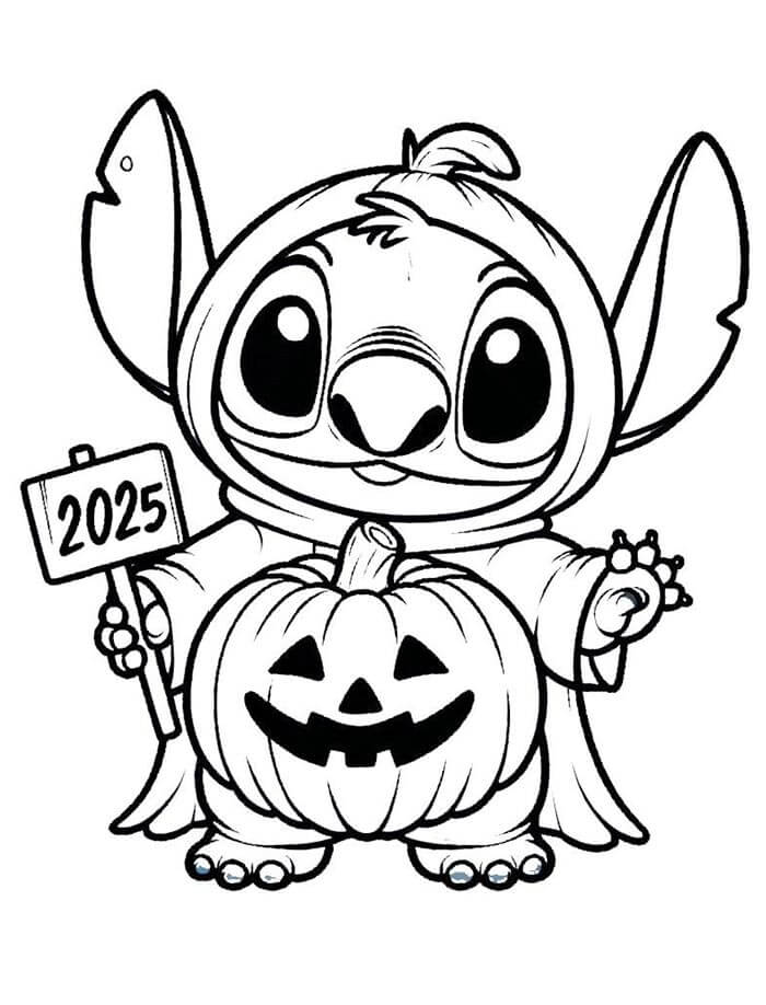 Stitch an Halloween ausmalbilder