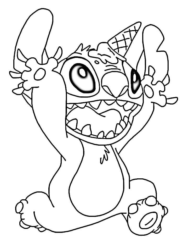 Stitch glücklich ausmalbilder