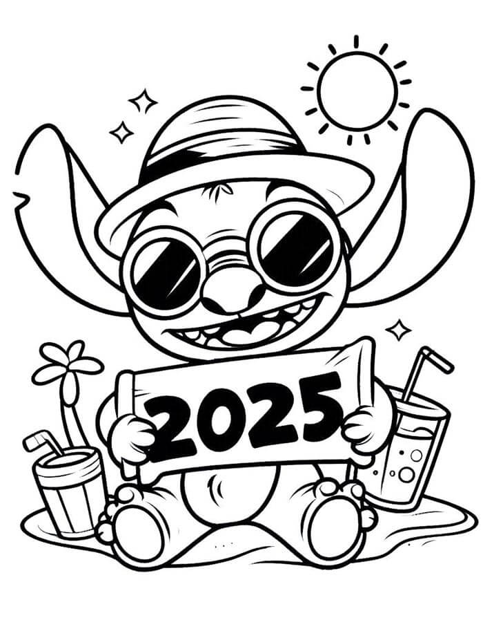 Stitch über den Sommer ausmalbilder