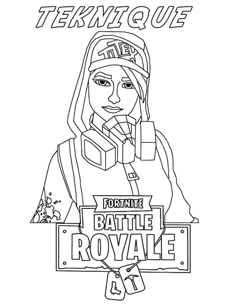 Teknique aus Fortnite ausmalbilder