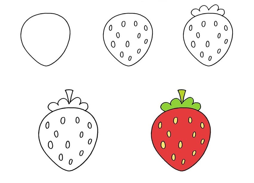 Wie man eine Erdbeere zeichnet