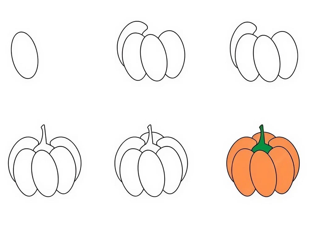 Wie man einen Kürbis zeichnet