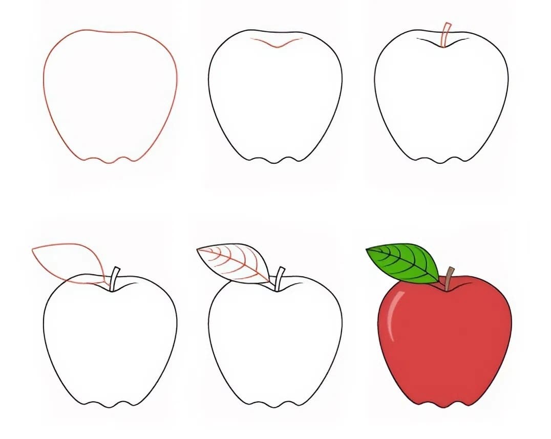 Wie zeichnet man einen Apfel