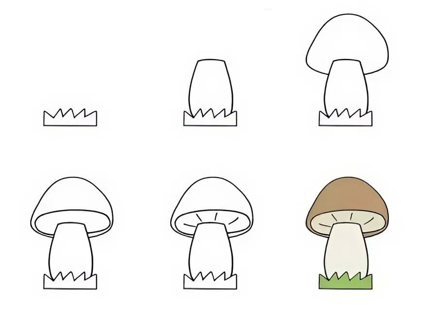 Wie zeichnet man einen Pilz