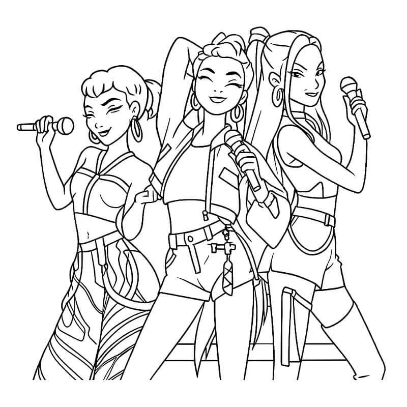 Wunderschöne KPop Demon Hunters ausmalbilder